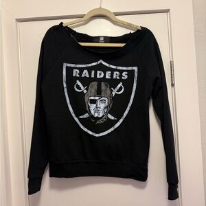 Team Apparel Black Raiders Off-the-Shoulder Sweatshirt